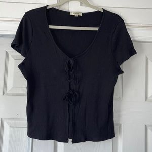 Madewell Tie Front Short Sleeve Shirt